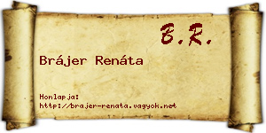 Brájer Renáta névjegykártya